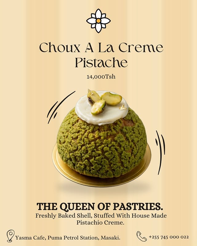 Yasma poster for Choux A La Creme Pistache, the queen of pastries